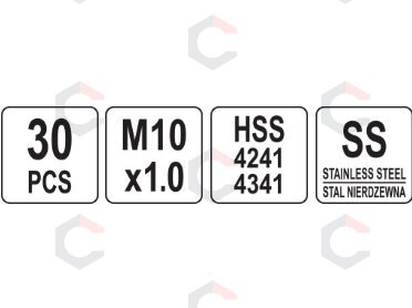 Sriegio remonto rinkinys | M10X1.0 | 30 vnt. (YT-17682) 1 Sriegio remonto rinkinys | M10X1.0 | 30 vnt. (YT-17682) 1