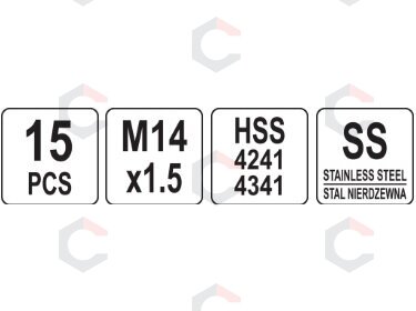 Sriegio remonto rinkinys | M14X1.5 | 15 vnt. (YT-17687) 1 Sriegio remonto rinkinys | M14X1.5 | 15 vnt. (YT-17687) 1