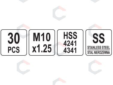 Sriegio remonto rinkinys | M10X1.25 | 30 vnt. (YT-17683) 1
