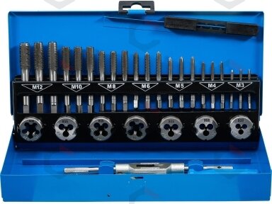 Sriegiklių ir sriegpjovių rinkinys | M3 - M12 | 32 vnt. (901) Sriegiklių ir sriegpjovių rinkinys | M3 - M12 | 32 vnt. (901)