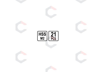 Sriegiklių komplektas | HSS | М3-М12 | 21 vnt. (YT-2976) Sriegiklių komplektas | HSS | М3-М12 | 21 vnt. (YT-2976)