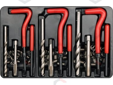 Sriegio atnaujinimo, remonto rinkinys | M6x1/M8x1,25/M10x1,5. | 88 vnt (YT-1769) Sriegio atnaujinimo, remonto rinkinys | M6x1/M8x1,25/M10x1,5. | 88 vnt (YT-1769)