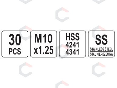 Sriegio remonto rinkinys | M10X1.25 | 30 vnt. (YT-17683)
