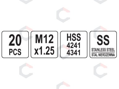 Sriegio remonto rinkinys | M12X1.25 | 20 vnt. (YT-17684)