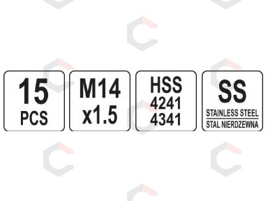 Sriegio remonto rinkinys | M14X1.5 | 15 vnt. (YT-17687)