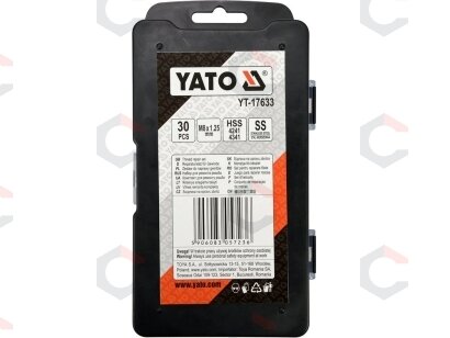 Sriegio remonto rinkinys | M8 x 1.25 | 30 vnt. (YT-17633) 2 Sriegio remonto rinkinys | M8 x 1.25 | 30 vnt. (YT-17633) 2
