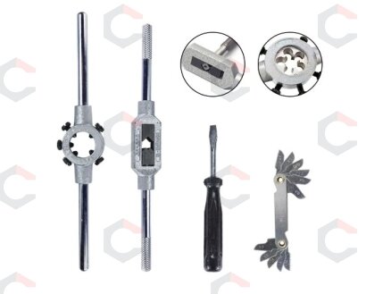Sriegiklių ir sriegpjovių rinkinys | M3-M12 | 32 vnt. (SK1632) 8 Sriegiklių ir sriegpjovių rinkinys | M3-M12 | 32 vnt. (SK1632) 8