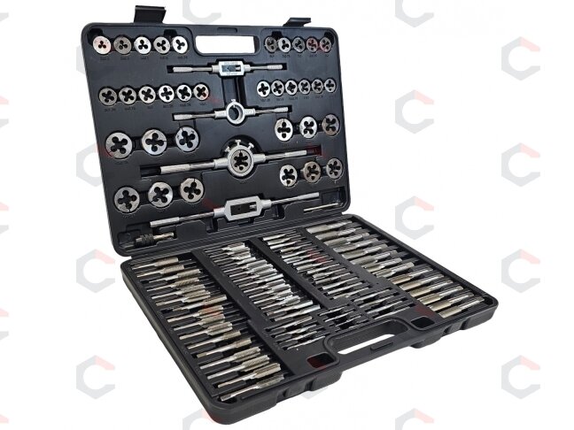 Sriegiklių ir sriegpjovių komplektas | M2 - M18 | 110 vnt. (ES-68110) 2