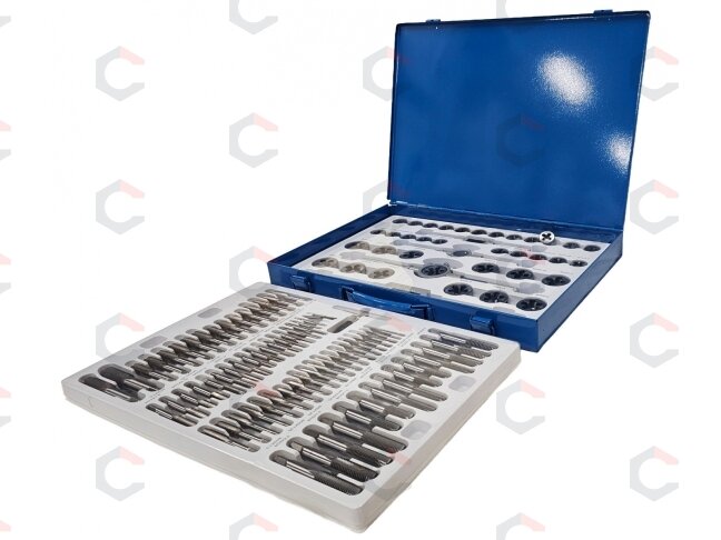 Sriegiklių ir sriegpjovių komplektas | M2 - M18 | 110 vnt. (SK16110) 2 Sriegiklių ir sriegpjovių komplektas | M2 - M18 | 110 vnt. (SK16110) 2