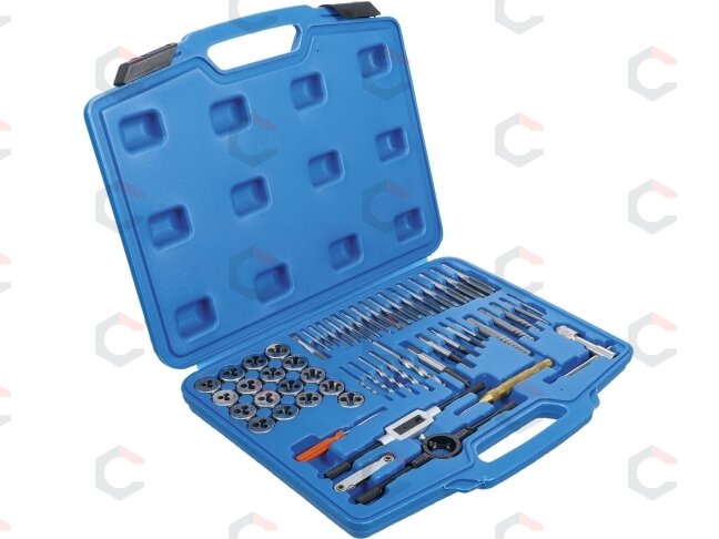 Sriegiklių ir sriegpjovių komplektas | M3 - M12 | 56 vnt. (70104) 1 Sriegiklių ir sriegpjovių komplektas | M3 - M12 | 56 vnt. (70104) 1