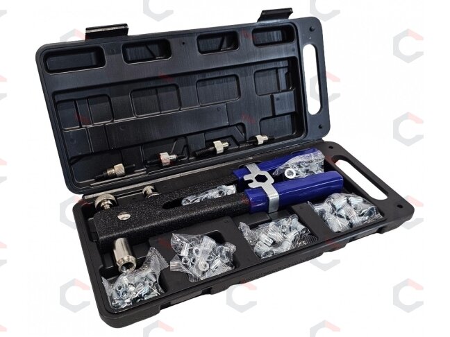 Srieginėms kniedėms kniediklis | su priedų rinkiniu | M4–M8 | 85 vnt. (BNR85S) 1