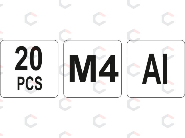 Srieginės kniedės aliuminės | M4/20 vnt. (YT-36452) 3