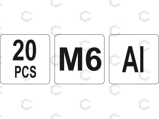 Srieginės kniedės aliuminės | M6/20 vnt. (YT-36454) 3 Srieginės kniedės aliuminės | M6/20 vnt. (YT-36454) 3
