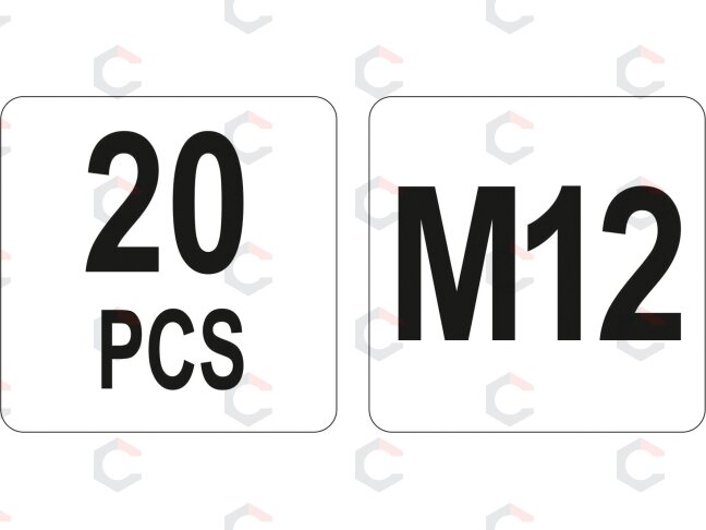 Srieginės kniedės plieninės | M12/20 vnt. (YT-36476) 2 Srieginės kniedės plieninės | M12/20 vnt. (YT-36476) 2