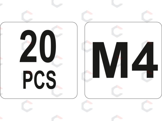Srieginės kniedės plieninės | M4/20 vnt. (YT-36471) 2 Srieginės kniedės plieninės | M4/20 vnt. (YT-36471) 2
