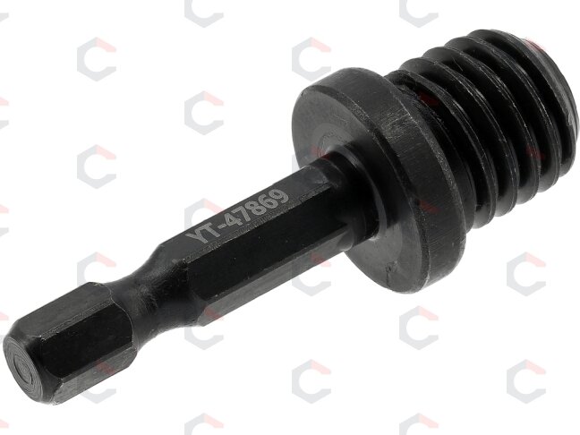 Adapteris M14 sriegiui su 1/4 col. šešiakampiu kotu, 47 mm (YT-47869) 1 Adapteris M14 sriegiui su 1/4 col. šešiakampiu kotu, 47 mm (YT-47869) 1