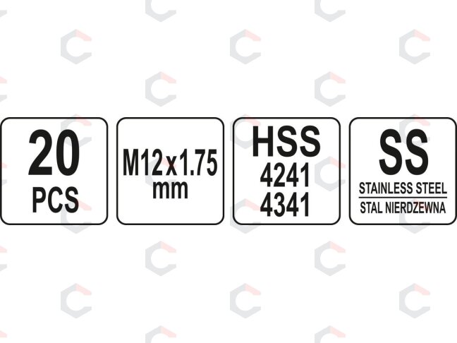 Sriegio remonto rinkinys | M12 x 1.75 | 30 vnt. (YT-17635) 3 Sriegio remonto rinkinys | M12 x 1.75 | 30 vnt. (YT-17635) 3