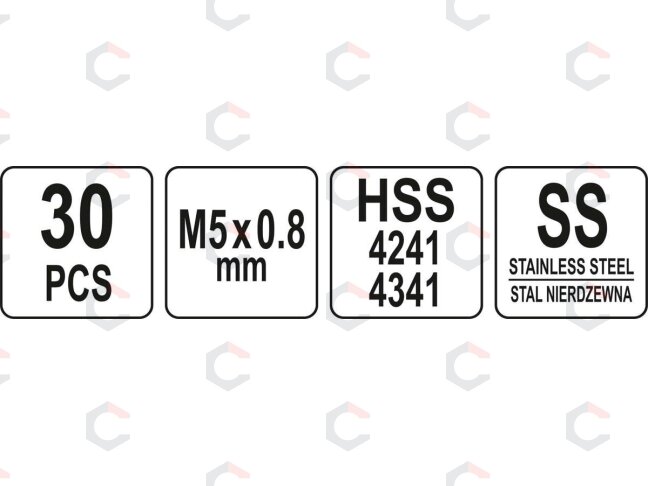 Sriegio remonto rinkinys | M5 x 0.8 | 30 vnt. (YT-17631) 3 Sriegio remonto rinkinys | M5 x 0.8 | 30 vnt. (YT-17631) 3