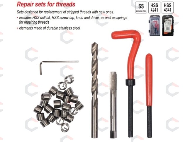 Sriegio remonto rinkinys | M5 x 0.8 | 30 vnt. (YT-17631) 4 Sriegio remonto rinkinys | M5 x 0.8 | 30 vnt. (YT-17631) 4