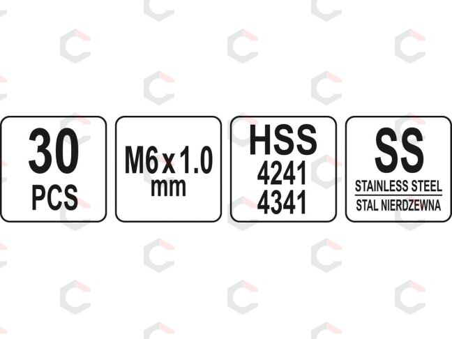 Sriegio remonto rinkinys | M6 x 1.00 | 30 vnt. (YT-17632) 3