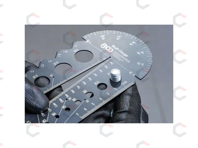 Sriegio žingsnio matuoklis ir sriegio šablonas | Metrinis | M3 - M20, 0,5 - 13,00 mm (74247) 1