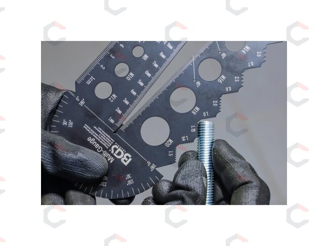 Sriegio žingsnio matuoklis ir sriegio šablonas | Metrinis | M3 - M20, 0,5 - 13,00 mm (74247) 3