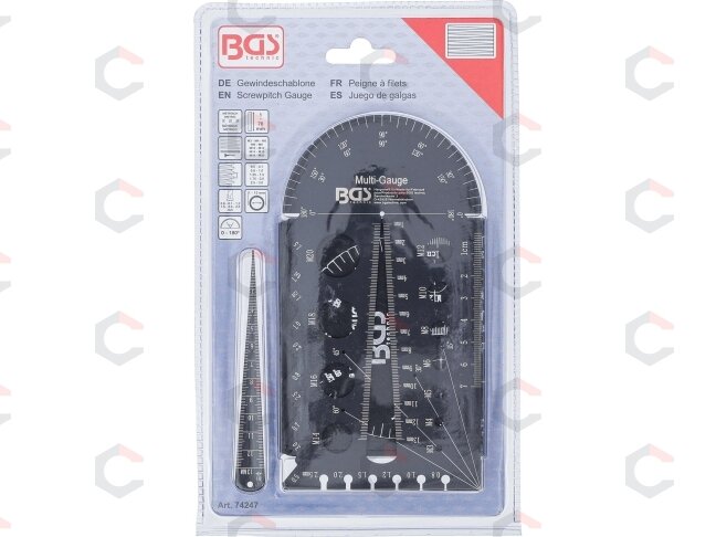 Sriegio žingsnio matuoklis ir sriegio šablonas | Metrinis | M3 - M20, 0,5 - 13,00 mm (74247) 7