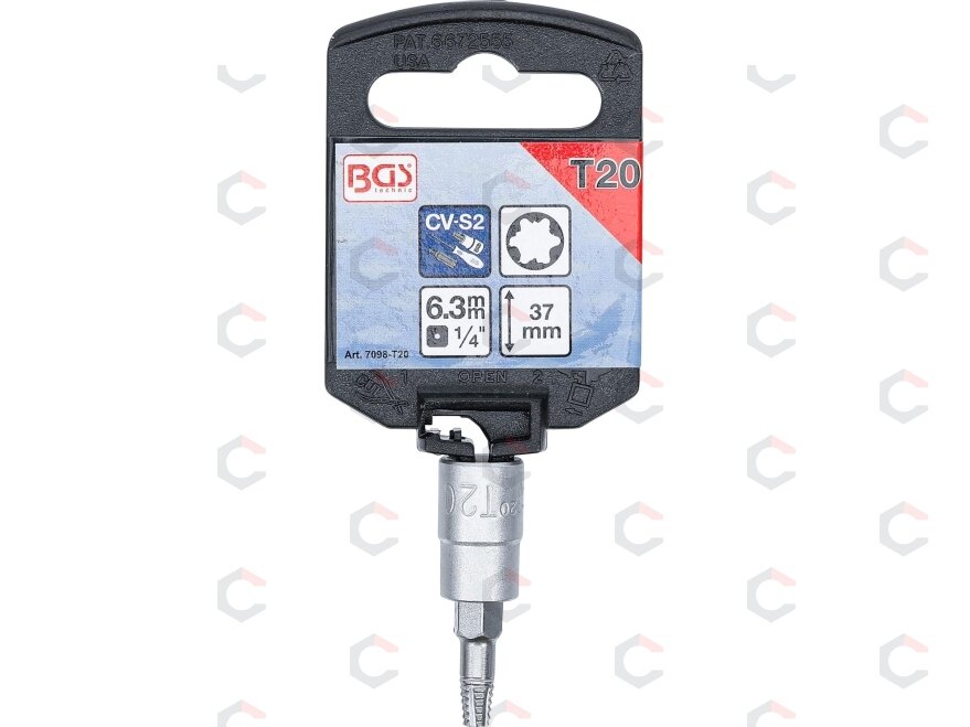 Sraigtinis ištraukimo antgalis | 6,3 mm (1/4") | pažeistam T-Star (Torx) T20 (7098-T20) 1 Sraigtinis ištraukimo antgalis | 6,3 mm (1/4") | pažeistam T-Star (Torx) T20 (7098-T20) 1