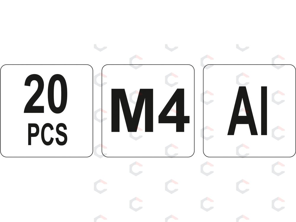 Srieginės kniedės aliuminės | M4/20 vnt. (YT-36452) 3