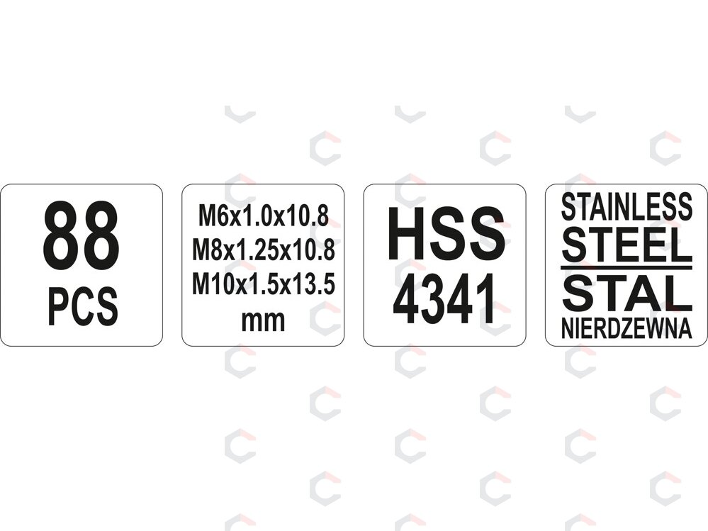 Sriegio atnaujinimo, remonto rinkinys | M6x1/M8x1,25/M10x1,5. | 88 vnt (YT-1769) 3
