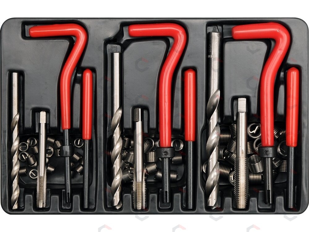 Sriegio atnaujinimo, remonto rinkinys | M6x1/M8x1,25/M10x1,5. | 88 vnt (YT-1769) Sriegio atnaujinimo, remonto rinkinys | M6x1/M8x1,25/M10x1,5. | 88 vnt (YT-1769)