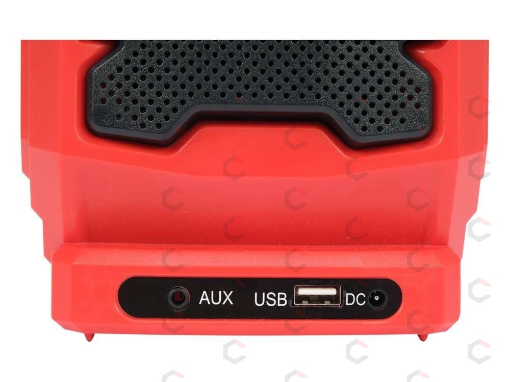 Statybinis radijas – 18 V akumuliatorius + 230 V, FM/AM/Bluetooth/AUX (YT-82940) 4 Statybinis radijas – 18 V akumuliatorius + 230 V, FM/AM/Bluetooth/AUX (YT-82940) 4