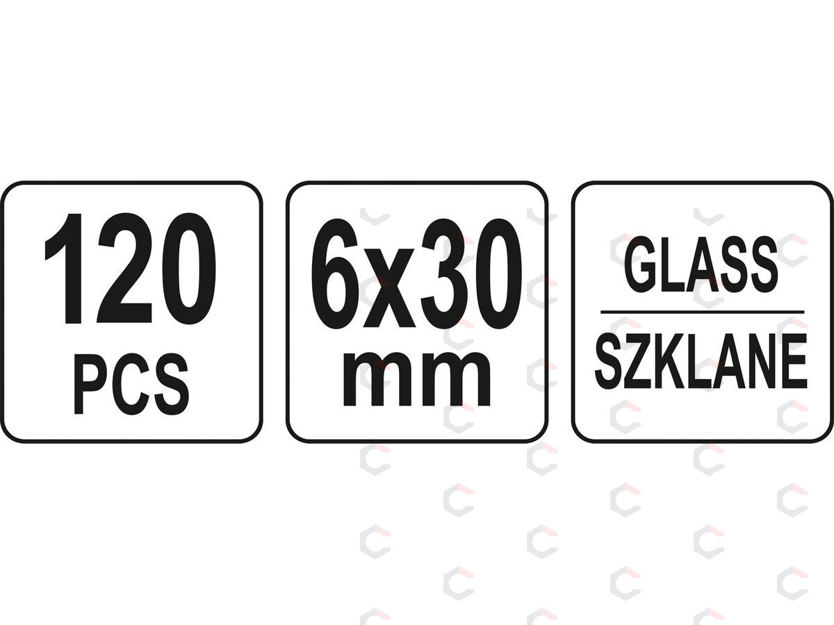 Stiklinių saugiklių asortimentas | 6X30 mm | 120 vnt. (YT-83130) 2