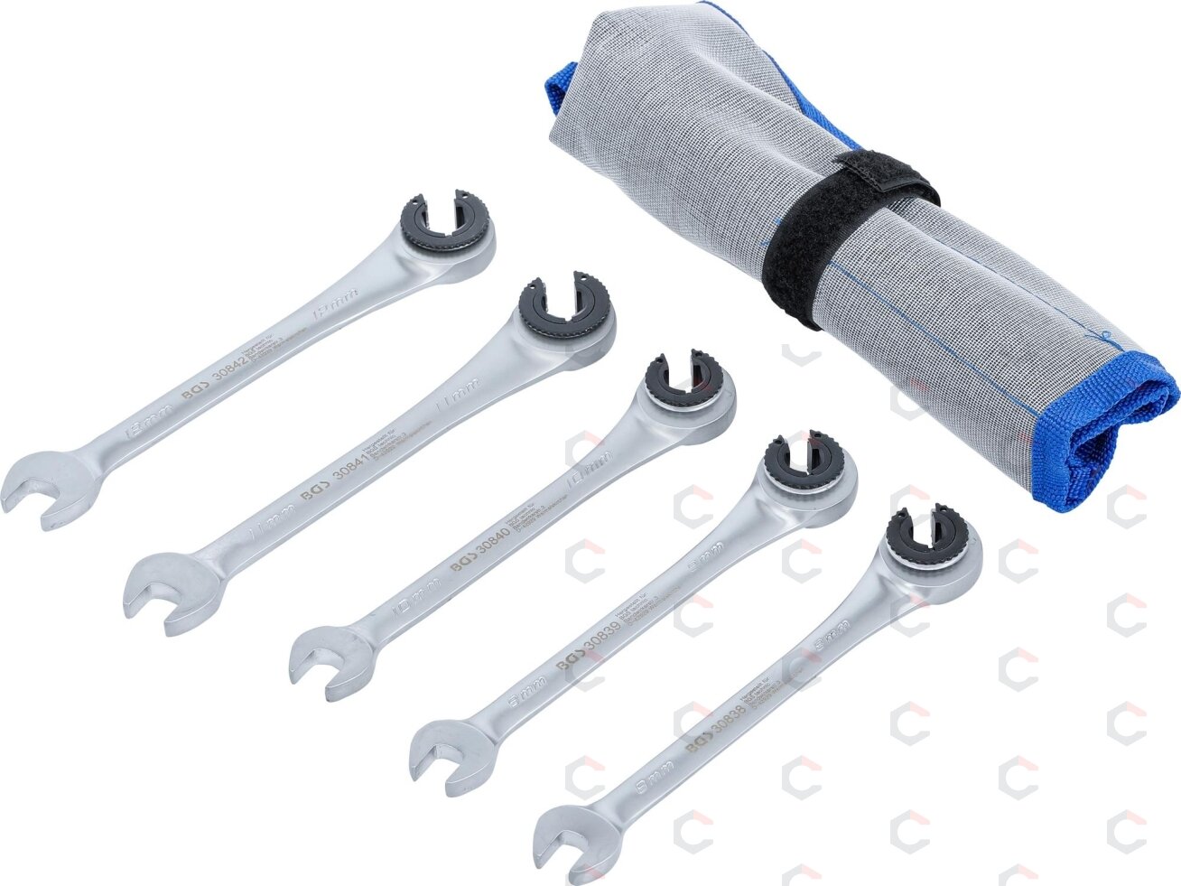 Atvirų terkšlinių raktų rinkinys BGS | 8–12 mm | 5 vnt. (30836) Atvirų terkšlinių raktų rinkinys BGS | 8–12 mm | 5 vnt. (30836)