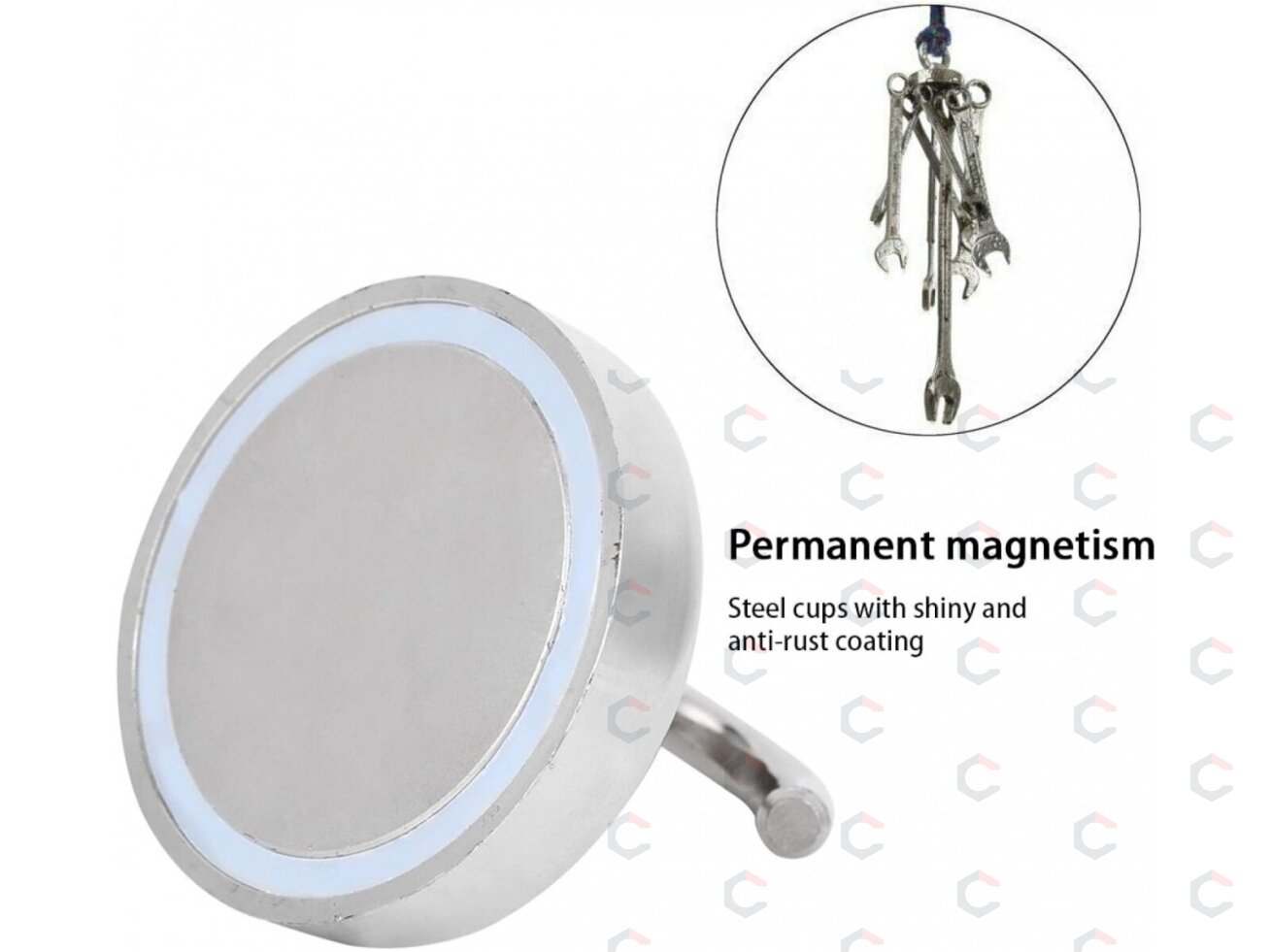 Neodimio magnetas – super stiprus žvejybai – 51 mm | 136 kg (NM2) 3 Neodimio magnetas – super stiprus žvejybai – 51 mm | 136 kg (NM2) 3