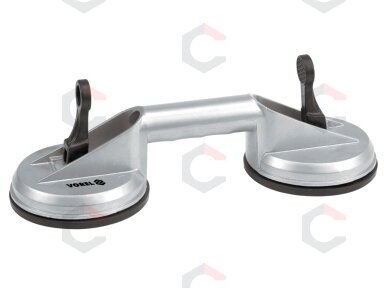 Stiklų kėliklis aliumininis dviejų čiuptuvų | 2x115 mm | iki 70 kg (05312) Stiklų kėliklis aliumininis dviejų čiuptuvų | 2x115 mm | iki 70 kg (05312)