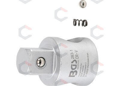 Stumdomas adapteris prailgintuvams | išorinis kvadratas 20 mm (3/4") (263-1) Stumdomas adapteris prailgintuvams | išorinis kvadratas 20 mm (3/4") (263-1)