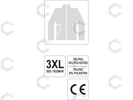 Lietaus striukė geltona su gobtuvu XXXL (74628) 2 Lietaus striukė geltona su gobtuvu XXXL (74628) 2