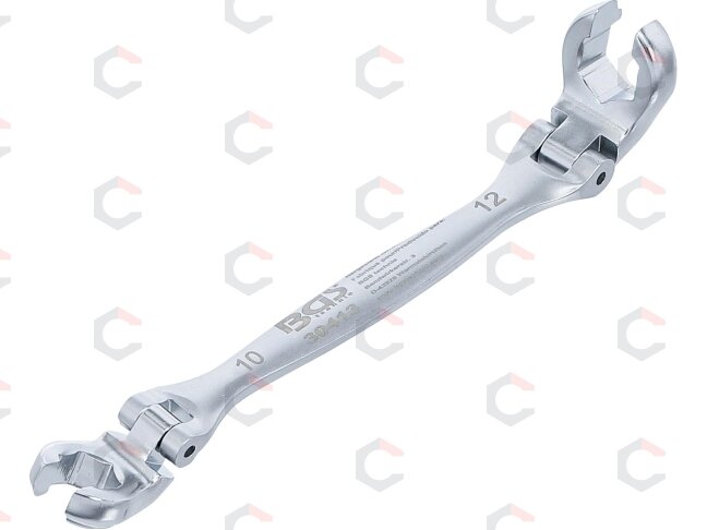 Stabdžių linijų ir sąvaržų dvigubas šarnyrinis raktas | 10x12 mm (30413) Stabdžių linijų ir sąvaržų dvigubas šarnyrinis raktas | 10x12 mm (30413)