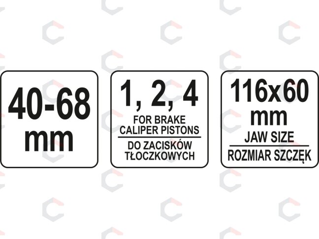 Stabdžių stūmoklio atstatymo įrankis | su terkšlės funkcija | 40-68 mm (YT-06805) 5