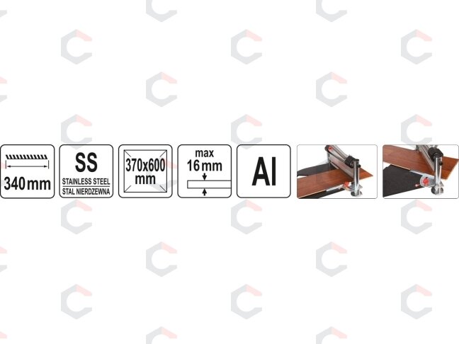 Staklės / giljotina grindų laminatui | 340 mm | 370 x 600 mm (YT-37311) 6 Staklės / giljotina grindų laminatui | 340 mm | 370 x 600 mm (YT-37311) 6