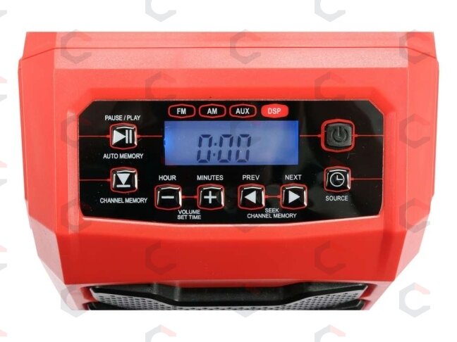 Statybinis radijas – 18 V akumuliatorius + 230 V, FM/AM/Bluetooth/AUX (YT-82940) 3 Statybinis radijas – 18 V akumuliatorius + 230 V, FM/AM/Bluetooth/AUX (YT-82940) 3