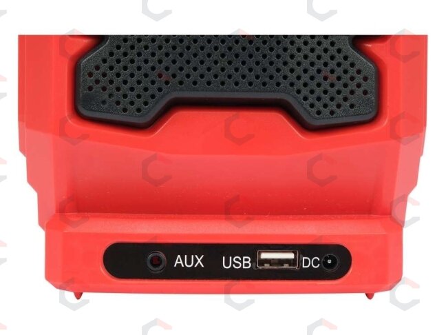 Statybinis radijas – 18 V akumuliatorius + 230 V, FM/AM/Bluetooth/AUX (YT-82940) 4 Statybinis radijas – 18 V akumuliatorius + 230 V, FM/AM/Bluetooth/AUX (YT-82940) 4