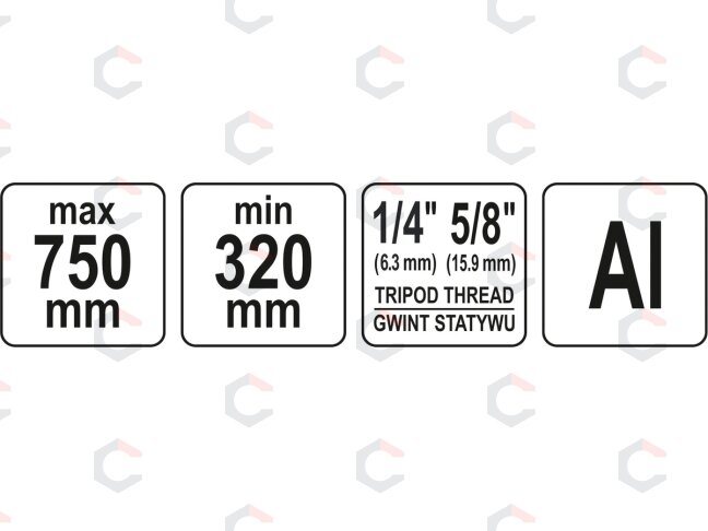 Stovas trikojis | aliuminis | 75 cm (YT-30473) 4 Stovas trikojis | aliuminis | 75 cm (YT-30473) 4