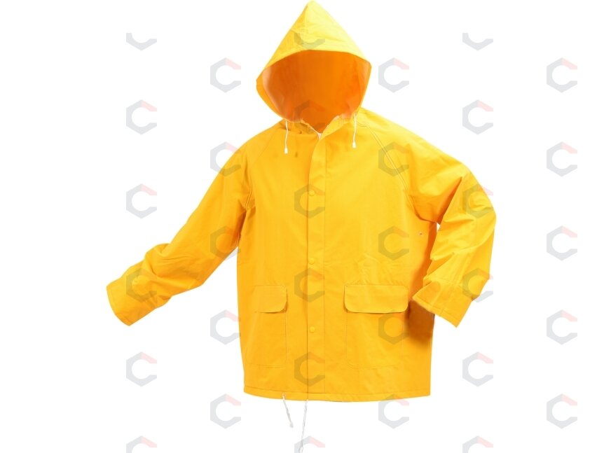 Lietaus striukė geltona su gobtuvu XXXL (74628) Lietaus striukė geltona su gobtuvu XXXL (74628)