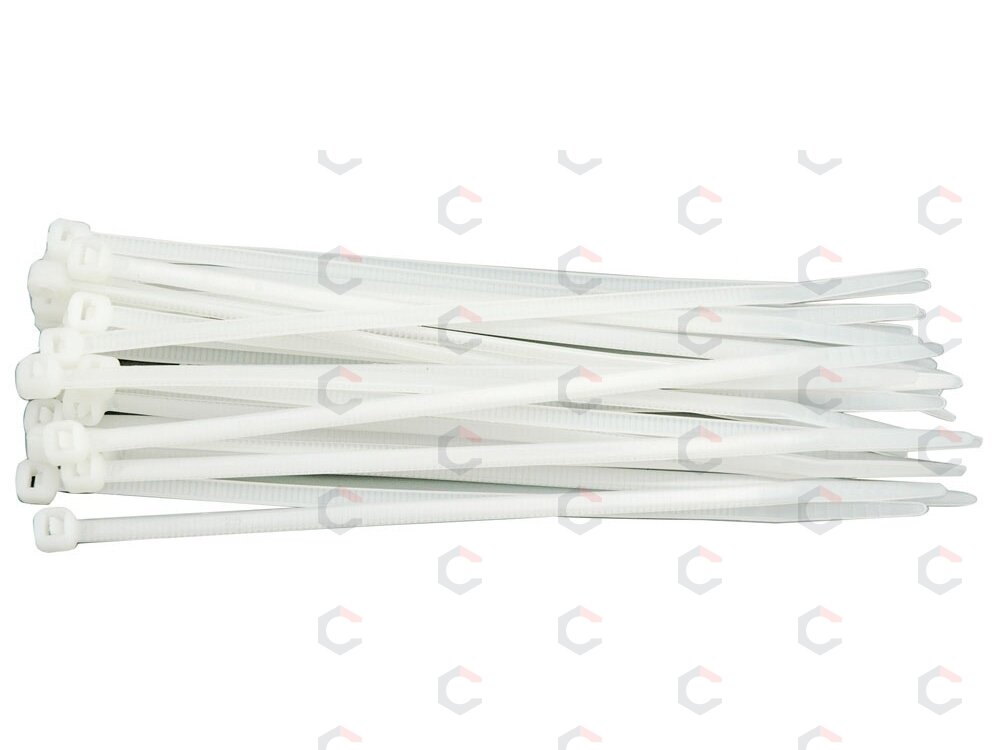 Suveržimo dirželiai 150x2,5 100vnt. balti (73883) Suveržimo dirželiai 150x2,5 100vnt. balti (73883)