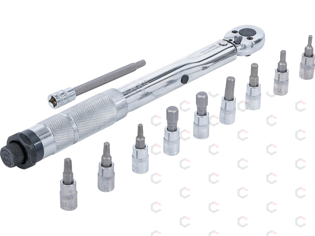 Dinamometrinio rakto rinkinys | 6,3 mm (1/4") | 2–24 Nm | 11 vnt. (72118) 3 Dinamometrinio rakto rinkinys | 6,3 mm (1/4") | 2–24 Nm | 11 vnt. (72118) 3