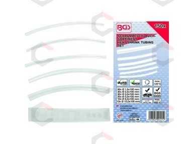 Susitraukiančių žarnelių asortimentas | Skaidrūs | 150 vnt. (9405) Susitraukiančių žarnelių asortimentas | Skaidrūs | 150 vnt. (9405)