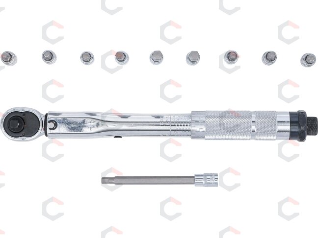 Dinamometrinio rakto rinkinys | 6,3 mm (1/4") | 2–24 Nm | 11 vnt. (72118) 4 Dinamometrinio rakto rinkinys | 6,3 mm (1/4") | 2–24 Nm | 11 vnt. (72118) 4