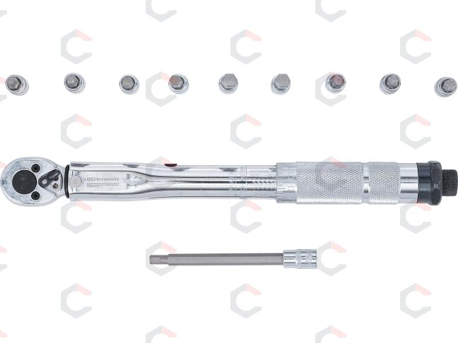 Dinamometrinio rakto rinkinys | 6,3 mm (1/4") | 2–24 Nm | 11 vnt. (72118) 5 Dinamometrinio rakto rinkinys | 6,3 mm (1/4") | 2–24 Nm | 11 vnt. (72118) 5